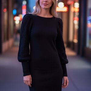 Express Black Long Sleeve Dress